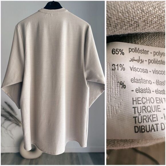 ZARA OVERSIZED SHIRT GREY NEW - Picture 8 of 8